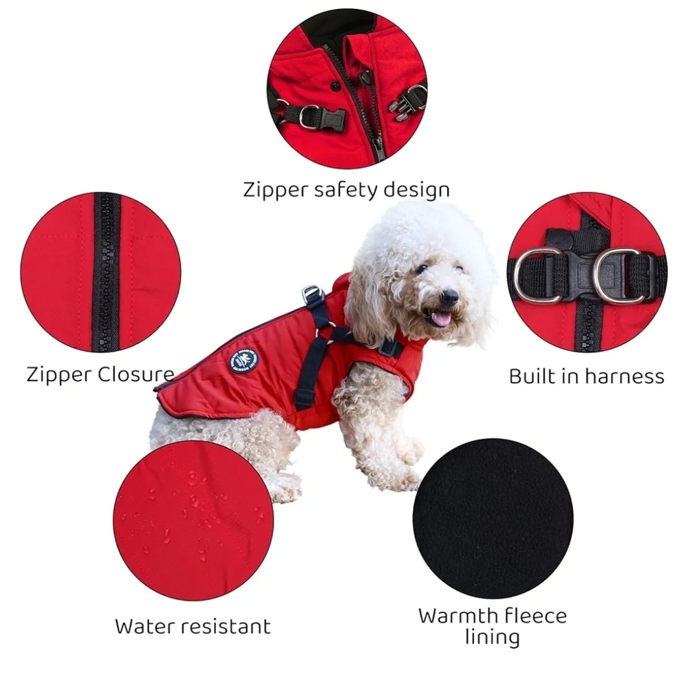 Norbi Dog Winter Jacket with Built-in Harness - Adjustable Warm Coats In Size  M - Picture 2 of 8